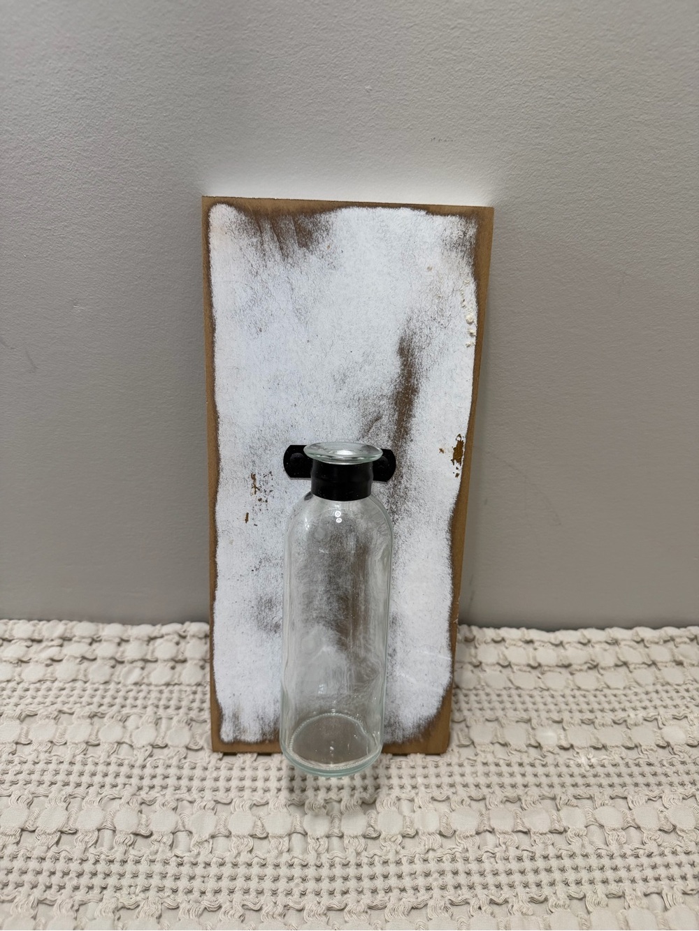 Rustic White Wall-Mount Glass Bottle Decor